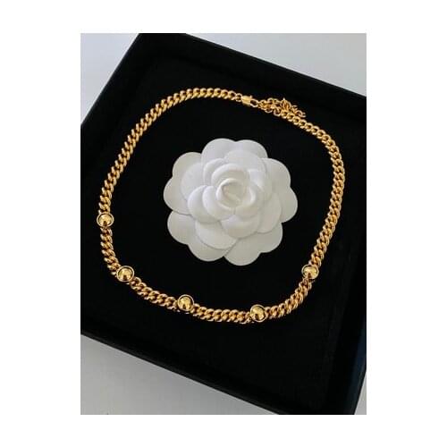 New product of the same paragraph Brass gold-plated chain orange necklace