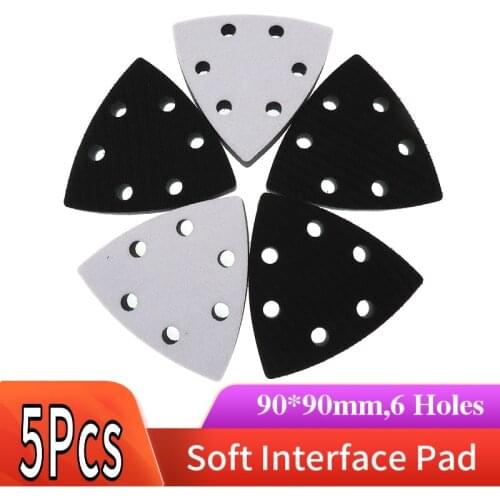5 PCS 90x90x90MM 6-Hole Soft Interface Pad Hook and Loop Sanding Disc Backing Pad Power Tools Accessories