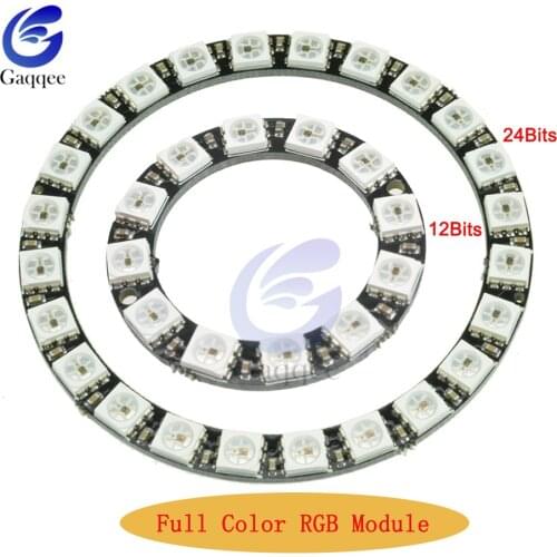 12/24 Bit RGB LED full-color built-in driving lights Round LED Board Lamp Light with Integrated Drivers Electronic DIY Module