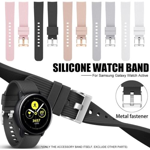 20mm Soft Smart Watch Strap Band for Samsung Galaxy Watch Silicone Sport Band Replacement Strap with Pin Active Watch Bands