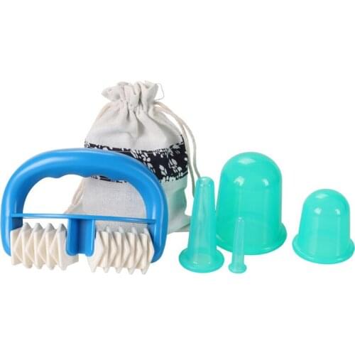 5 Sets Body Facial Massage Suit Slimming Roller + Vacuum Cupping Remove Moisture Relief Fatigue Health Care Device