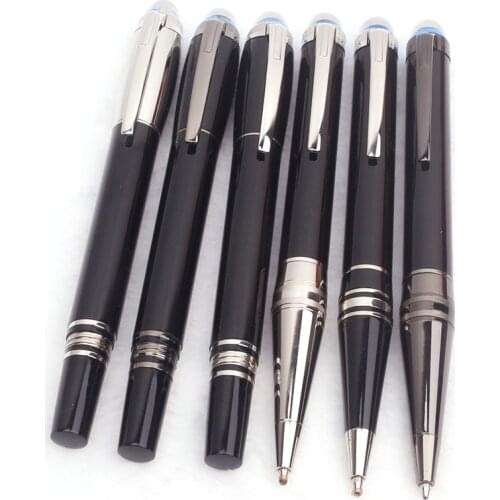Luxury MB Blue Diamond Gel Pen Rollerball Signature Metal Black Ballpoint Fountain Pens for Writing