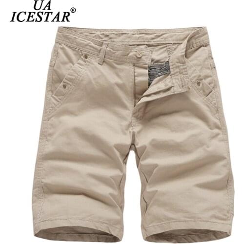 UAICESTAR Summer Beach Shorts Men Cotton Brand 2021 New High Quality Cargo Pants Men Fashion Military Slim Solid Color Men Pants