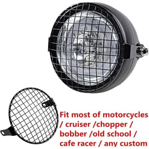 Motorcycle Universal Vintage Headlight Protector Retro Grill Light Lamp Cover For Harley Ducati Chopper Yamaha Cafe Racer