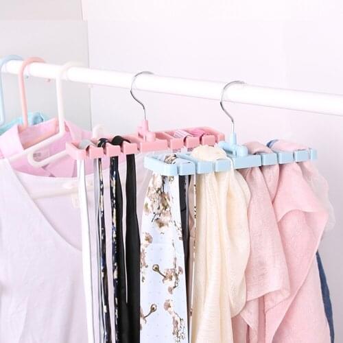 8-hole Belt Scarf tie Storage Rack saving space MultiFunctional Clothes Hangers plastic belt hanger wardrobe home organizer