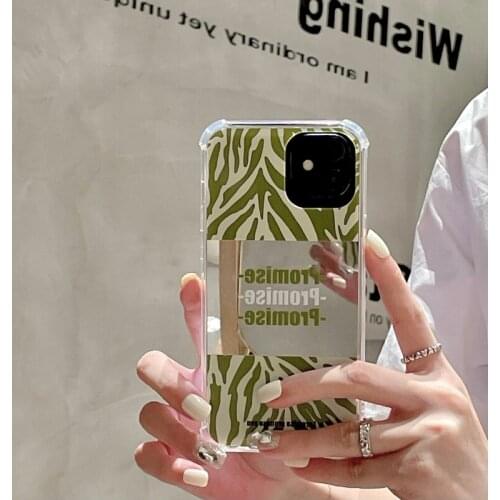 Vintage Art Leopard Alphabet Mirror Phone Case For iPhone 11 12 Pro Max X Xs Max Xr 7 8 Plus Cases Shockproof Soft TPU Cover