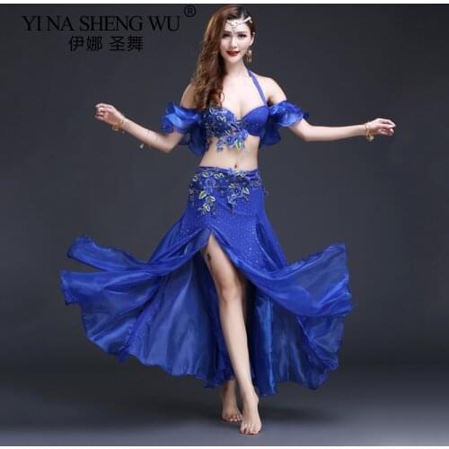 2/3pcs Set New Adult Women Belly Dance Costumes Oriental Belly Dance Skirt Stage Performance Bra Belt Skirt Belly Dance Clothing