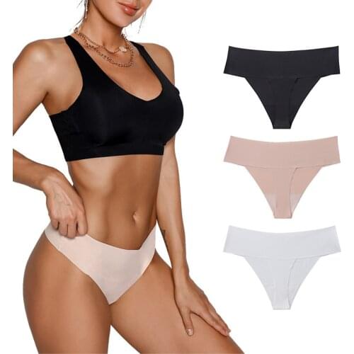 Womens Silk Ultra-thin G-String Thongs for Femal Sexy Soft Cotton Seamless T-Back Panties Low Rise Underwear Lady Lingerie