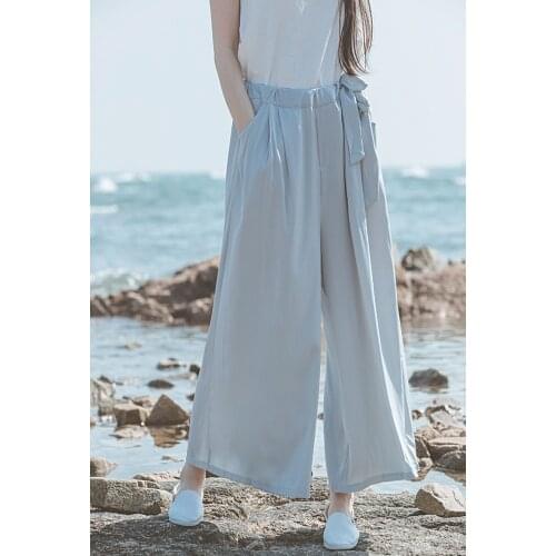 Women Loose Solid Color Wide Leg Pants Ladies Vintage Wide Leg Trousers Female 2021 Pants