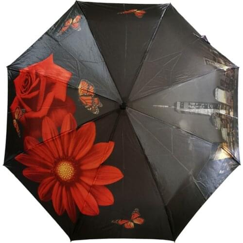 Automatic Umbrella Rain Womens Umbrella Rain For Women Three Folding 23X8K Womens Umbrella From Rain Fashion Popular Design