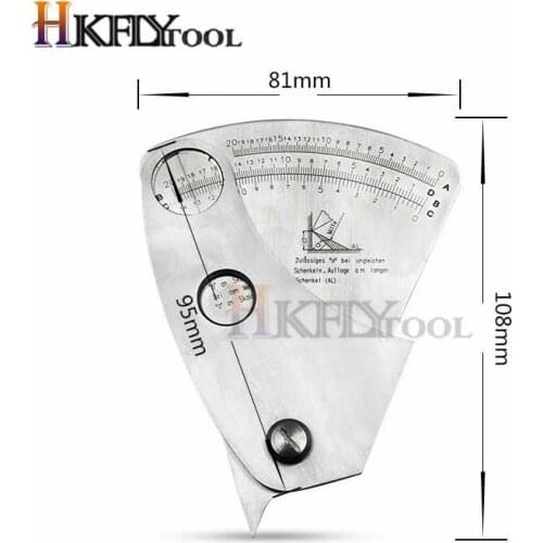 0-20mm Stainless Steel Fan Shape Welding Gauge Angle Height Test Ruler Welding Inspection Gage Measurement Tool