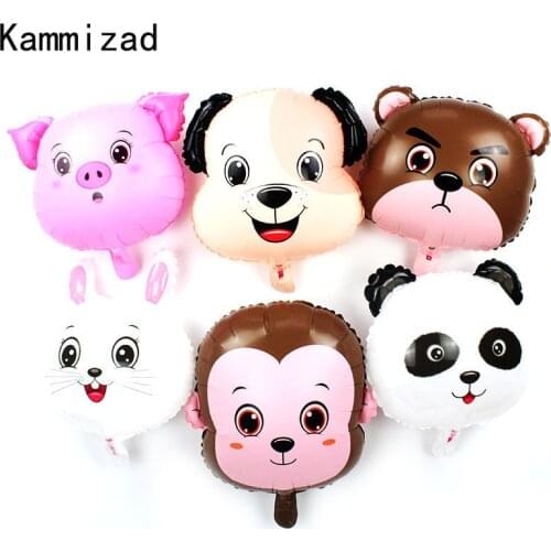 10pcs/20pcs/50pcs 18inch Animal head helium balloons dog/monkey/rabbit/panda/bear foil ballon for kids birthday supplies toys
