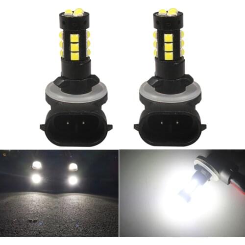 NHAUTP 2Pcs Super Bright H27 880 881 LED Lamp H27W H27W/2 LED Car Bulbs For Hyundai KIA Fog Lights DHO White 12-24V