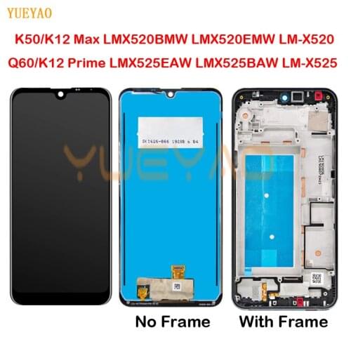 6.3" K12 Prime LMX525EAW X525 LCD For LG K12 Max k50 Q60 X520 LMX520BMW LMX520EMW LCD Display Touch Screen Digitizer Assembly