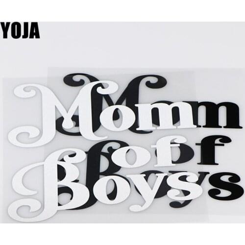YOJA 15X11.9CM MOM OF BOYS Warning Car Sticker Rear Windshield Decoration Decals ZT4-0010