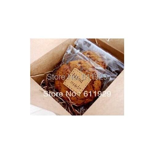 Free shipping "hand made" sealing stickers/brown kraft paper gift package sealing stickers/bags DIY adhesive sealing sticker