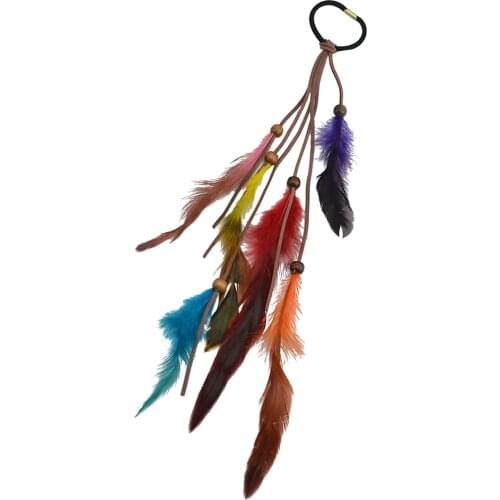 Feather Beads Headband Festival Boho Hairband Hippy Indian Headdress Handmade