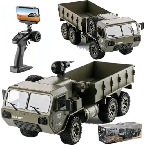 Fayee FY004A 2.4G 6WD US Army Military Truck 1:18 rc car Six-wheel drive heavy truck remote control off-road vehicle Model Toys