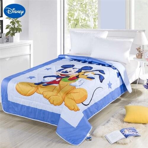 Blue Mickey Mouse Goofy Summer Quilts Comforter Childrens Boys Baby Disney Cartoon Bedding Cotton Fabric Single Twin Queen Soft