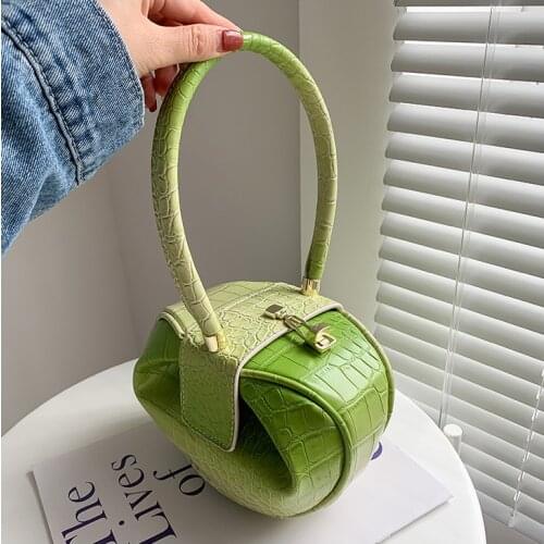 Gradient Luxury Handbag And Purse 2021 Ins Hot Crocodile Pattern Multi Colors Unique Round Circular Handbags Female Ladies Tote