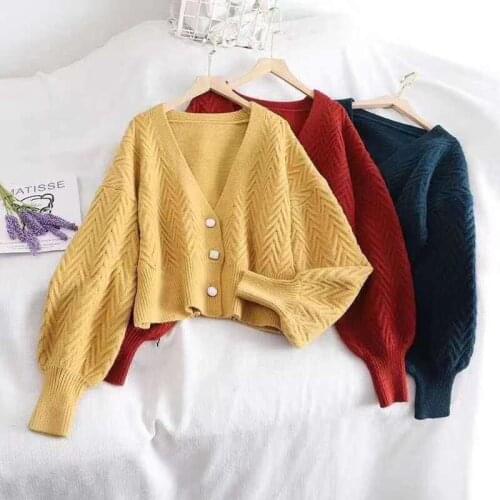 Cardigans Elegant Long Sleeve Sweater Women 2021 New Single-Breasted Female Short Cardigan Soft Flexible Knitted Outwear