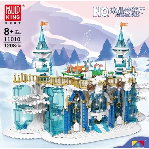 Disney Princess Castle Ice Worlds Frozen Entrance Building Blocks Crystal Falls Bricks Toys For Child Friend Christmas Gift