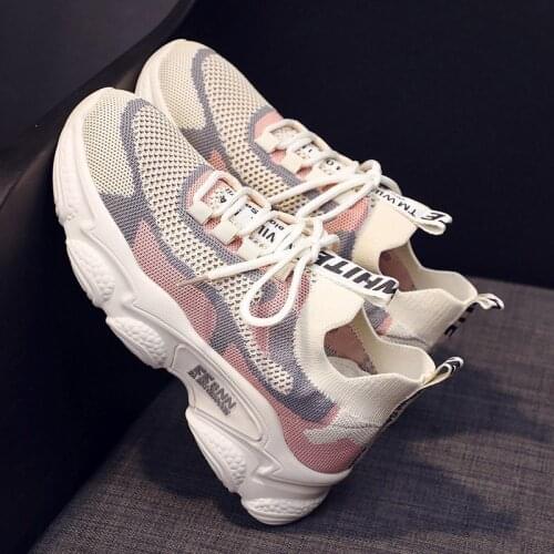 2021 (Air Mesh) Sneakers Women Breathable Running Shoes Lace-Up Casual Sneakers Chunky Shoes Zapato Tenis De Seguridad Mujer