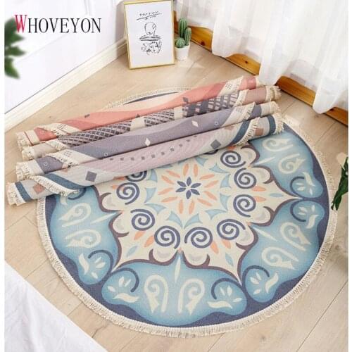 Round Floor Mat Bedroom Living Room Decoration Carpet Computer Chair Carpet Corner Chair Rug Hanging Basket Carpet Illusion Rugs