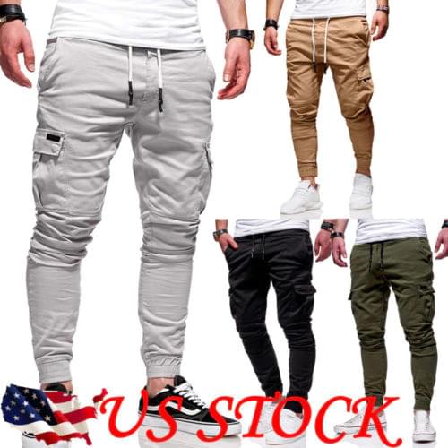 Hot Men Sport Pant Long Trousers Solid Male Fashion Tracksuit Fitness Workout Gym Sweatpants