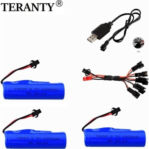 3.7V 1200mAh Lipo Battery with USB For DE45 RC Car 1:14 Off-Road Vehicle 4WD High-Speed Climbing Drift Racing Spare Battery