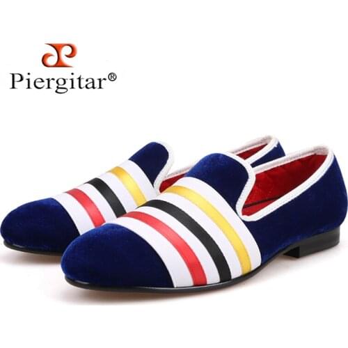 2018 Brand PIERGITAR Handmade Men Velvet Shoes Slip-on Wear Wedding Men Dress Shoes Party Men Loafers Mens casual shoes
