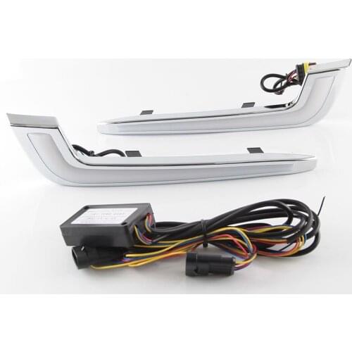 A Set LED Daytime Running Lights For Cadillac XTS 2013 2014 2015 2016 2017 DRL fog lamp cover driving lights turn signal