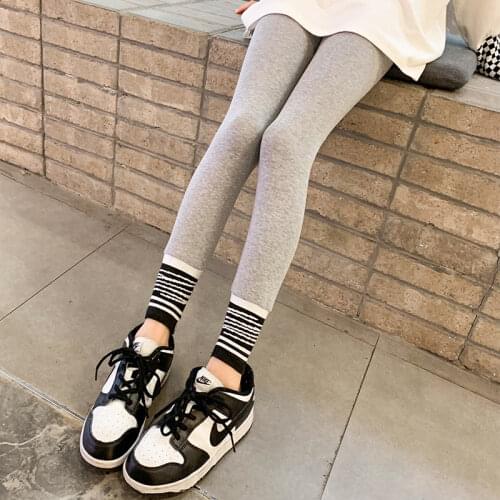 2021 Fall Girl Pants Black Gray Letter Print Sports Leggings Kid Girls Sweatpants Kids Leggings Sport Trousers Outwear 4 6 8 9 Y