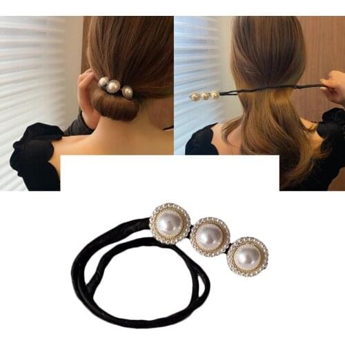 2021 New Faux Pearl Shell Flower Magic Hair Bun Maker Headdress Simple Minimalist DIY Hairstyle Tool Twist Headbad Hair Curler