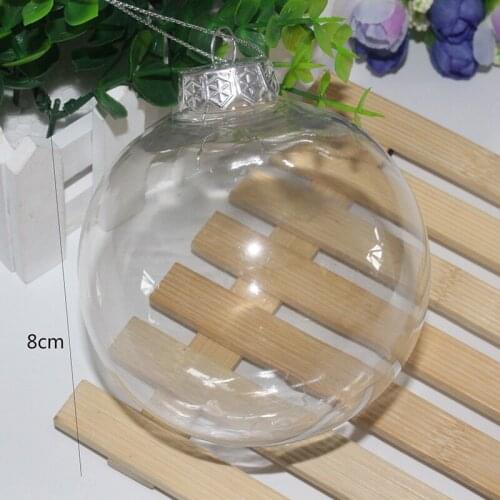 Christmas Tree Pendant Hanging Decorations Ball Transparent Open Plastic Christmas Ornament
