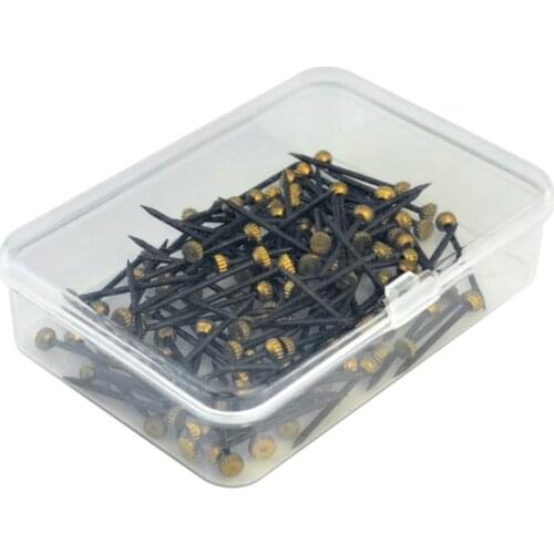 Picture Hanging Nails Black Nails Brass Head Hanging Pins with Plastic Storage Box Picture Frame Wall Hanging Pins