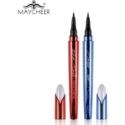 MAYCHEER Brand Makeup Silk Black Liquid Eyeliner Pencil Waterproof Longlasting Quick Dry Vitamin E Eye Liner Pen Make Up
