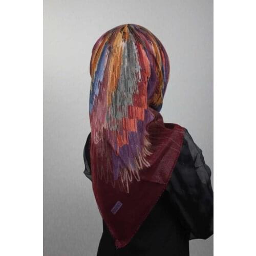 POLOİST SHİNE PATTERNED SILVERY LINEN SCARF-PATTERN-15-RENK-13