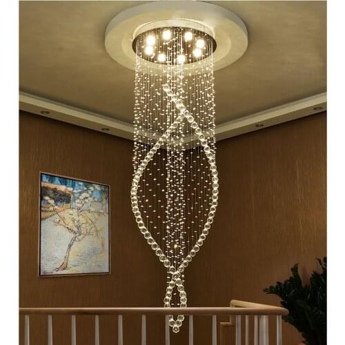 Post-modern crystal chandelier Living Room Villa chandelier Creative Spiral staircase chandelier led lighting fixture led lamps