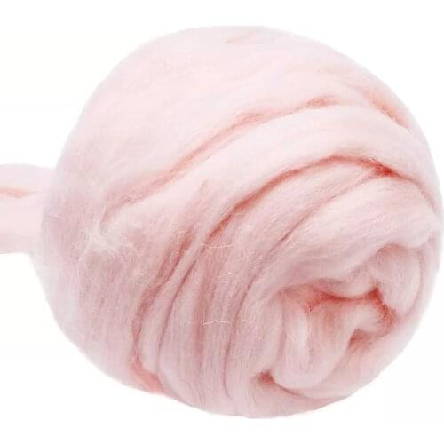 LMDZ 3.53oz Meat Pink Wool Roving Yarn, Wool Felting Supplies,Pure Wool, Chunky Yarn, Spinning Wool Roving for Felting DIY
