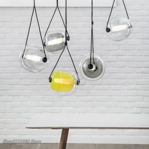Modern Stained Glass Pendant Lights Loft Industrial Led Hanging Lamps Lighting Fixtures for Kitchen Bedroom Home Decor Luminaire