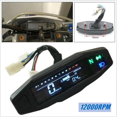 Universal RPM Motorcycle LCD Speedometer Mini Meter Odometer Electric Injection Carburetor Instrument with Sensor