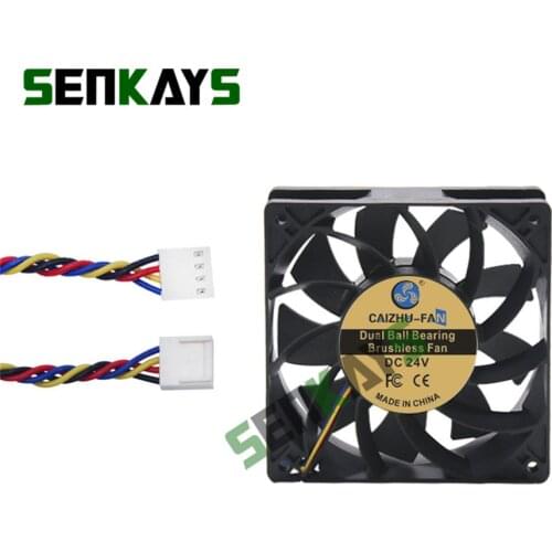 Dual Ball Bearing 120MM 12cm 12025 CPU Fan 120x120x25mm DC 24V Computer Case Cooling Fan 4pin PWM