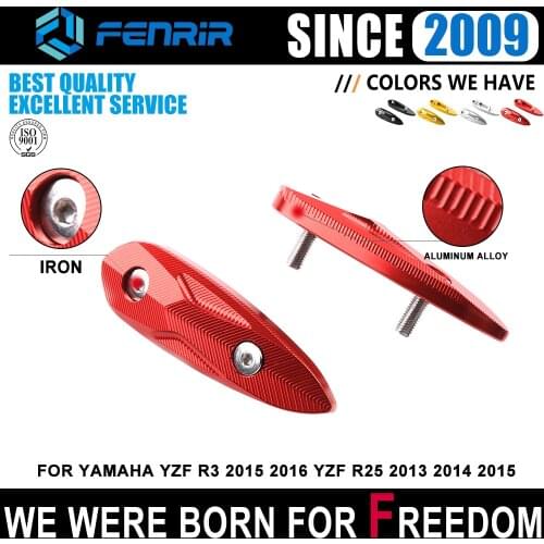 CNC Motorcycle Mirror Hole Cap Cover Block Base for Yamaha YZF-R3 2015 2016 YZF-R25 2013 2014 2015