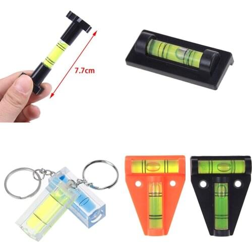 1/2pcs T-type Round Mini Spirit Level Measurement Instrument Square Spirit Level Bubble 9 Styles With Keychain
