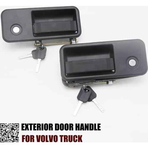 2PCS ONE PAIR OUTSIDE DOOR HANDLE FOR VOLVO TRUCK WITH KEY AND LOCK OEM 20398467 20398466
