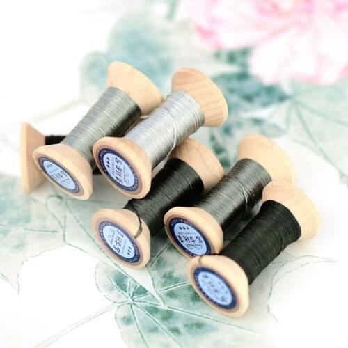 20 meters per thread / hand embroidery embroidery / silk thread / silk hand embroidery thread / Grey green