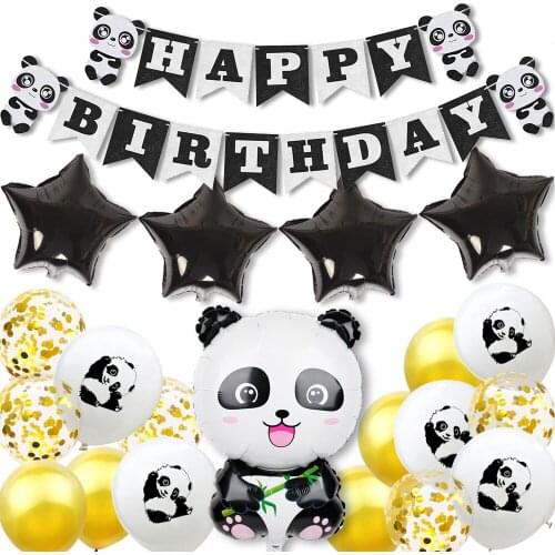Amawill Cartoon Animal Cute Panda Foil Latex Balloons DIY Festival Birthday Decorations Jungle Party Baby Shower Favor Kids Toys