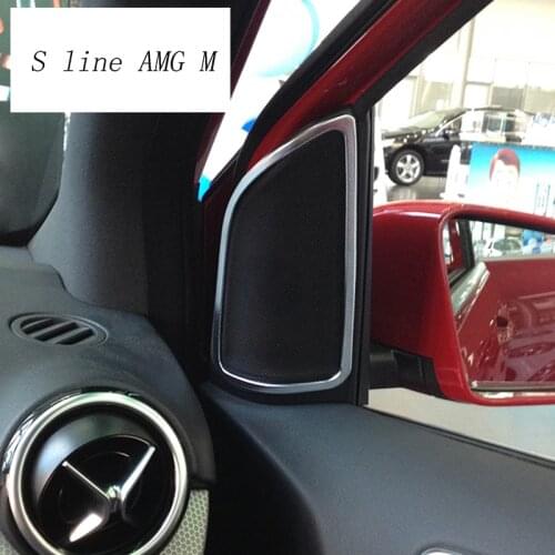 Car styling Interior Door Stereo Audio Speaker Decoration Cover Sticker Trim For Mercedes Benz B Class 2012-15 Auto Accessories