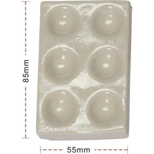 White 6 Holes Hole Diameter 15mm Laboratory Porcelain Spotting Tile Reaction Plate Apothecary